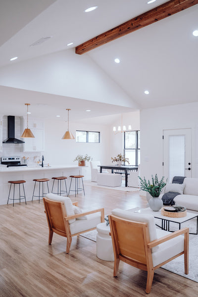 neutral living room with white walls