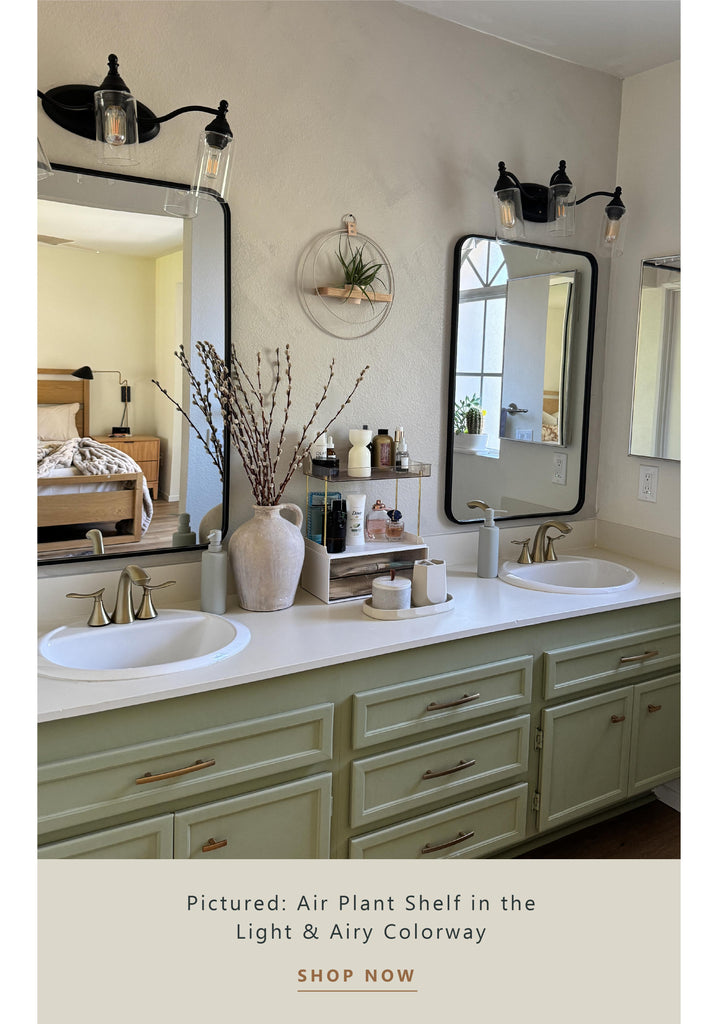 plant-shelf-styled-between-two-mirrors-in-bathroom-braidandwood