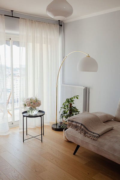 light gray paint in minimalist living room