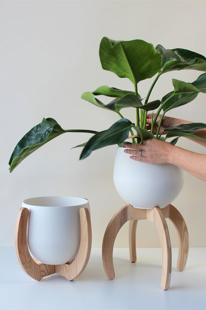Two Nested Plant Stands showing the two orientations it can be styled. 